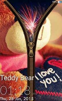Teddy Bear Zipper Lock Screen screenshot 2
