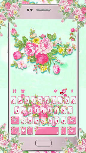 Thème de clavier Pink Flower Garden screenshot 1