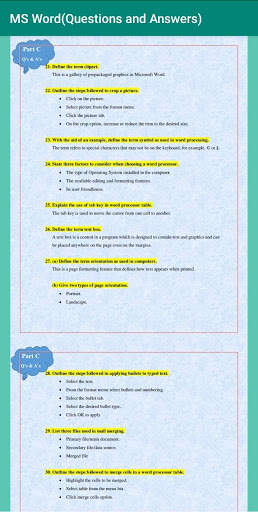 MS Word (Questions and Answers) screenshot 5