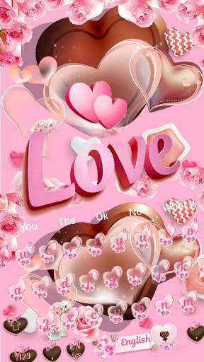 Chocolate Love Keyboard Theme स्क्रीनशॉट 1