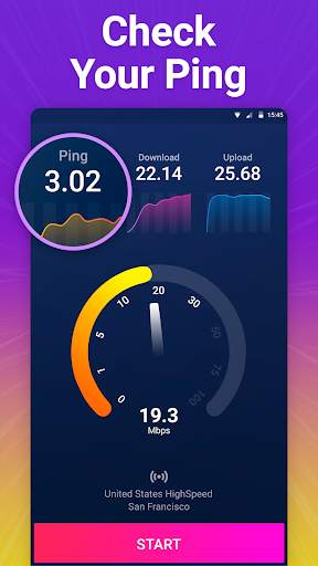 Internet speed test screenshot 2