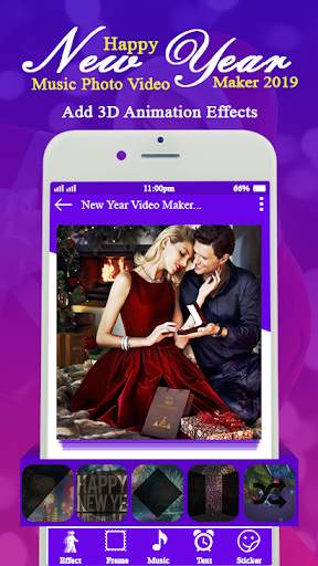 Happy New Year Music Photo Video Maker 2020 screenshot 1