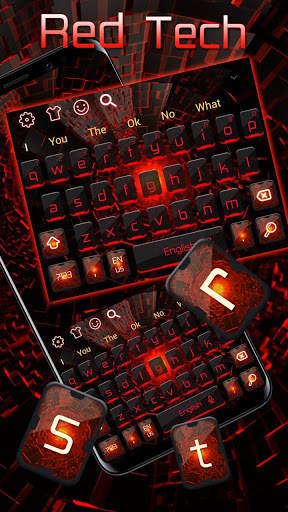 Cool Red Light Technology Keyboard Theme screenshot 2