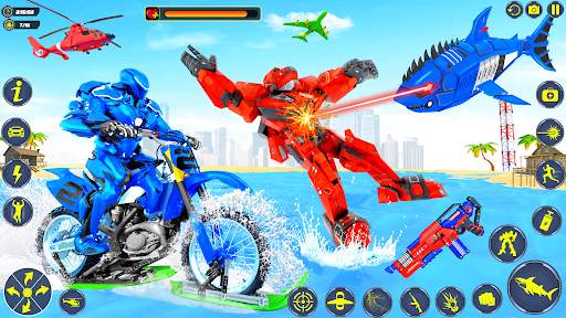 Shark Robot Car Transform Game screenshot 8