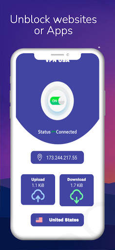 VPN USA  - Unlimited Free VPN 🌐 ‏⭐✓🇺🇸 screenshot 1