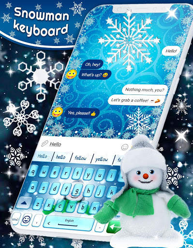 Snowman Keyboard ☃️ Winter Snow Keyboard Theme स्क्रीनशॉट 1