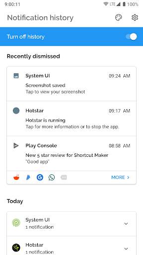 Notification History screenshot 1