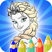 Kids Finger Coloring Books Princess and Snow White icon