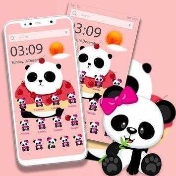 Free Pink Panda Cute wallpaper lock screen theme скриншот 2