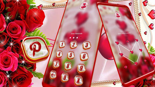 Red Rose Love Launcher Theme screenshot 2
