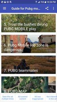 Guide for Pubg mobile new 2018 screenshot 2