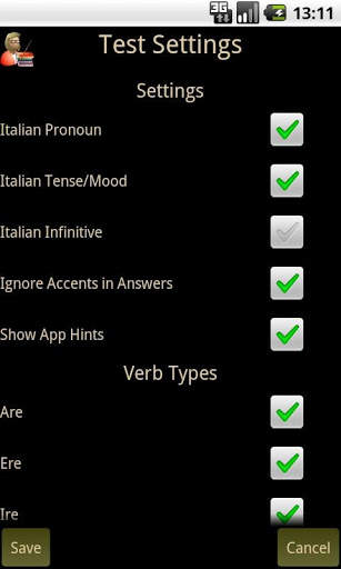 Italian Verb Test Lite screenshot 7