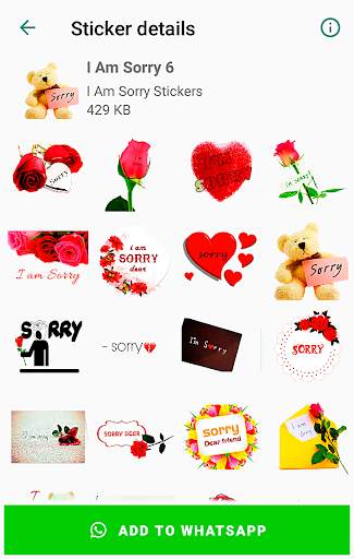 I am Sorry Stickers for WhatsApp - WAStickerApps screenshot 2