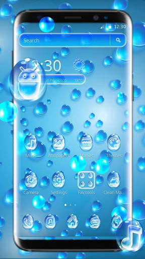 Blue Water Drops Theme screenshot 1