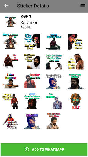 KGF 2 Stickers For WhatsApp - WAStickerApps screenshot 3
