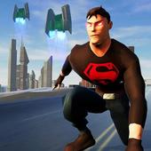 Superhero crime city rescue mission icon