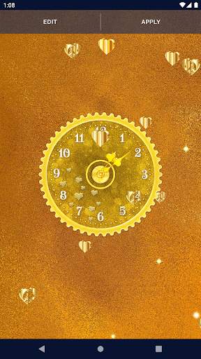 Gold Glitter Clock Wallpaper screenshot 7