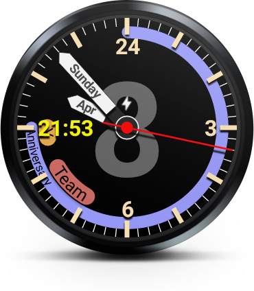 Agenda12h Watch Face - Free test version screenshot 1