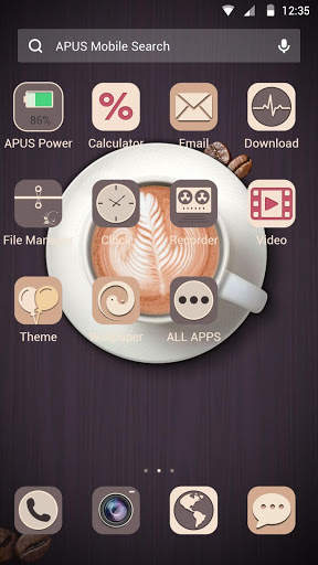 Coffee  time APUS Launcher Theme 2 تصوير الشاشة