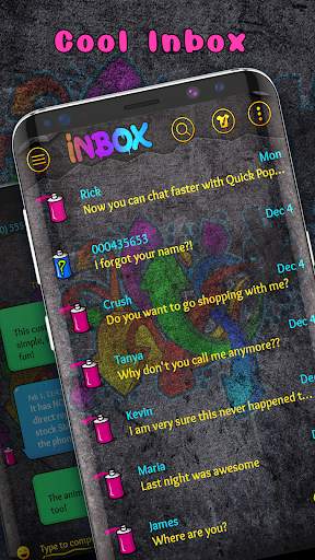Graffiti colourful SMS theme screenshot 1