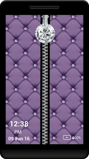 Purple Diamond Zipper Screen screenshot 1