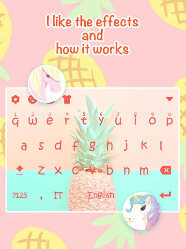 Summer Fruit Pineapple Keyboard Theme for Girls screenshot 3