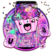 Nettes Galaxie-Kuchen-Tastatur-Thema icon