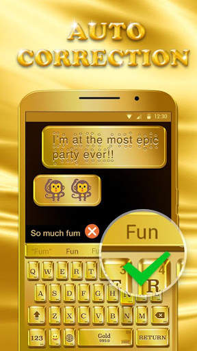 Luxury Golden Keyboard Theme for Android screenshot 5