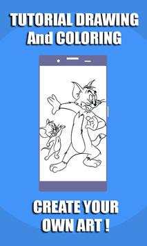 TutorialDrawing: Tom Jerry Free Drawing & Coloring screenshot 1