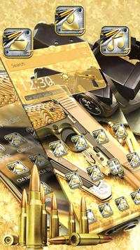 Golden Cool Bullet Gun Theme 3 تصوير الشاشة
