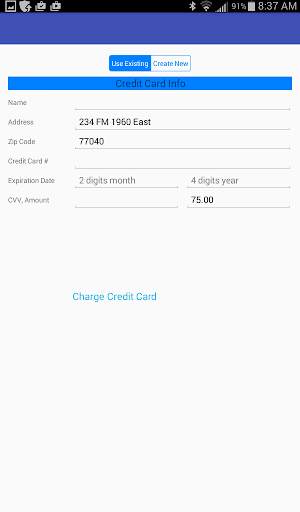 SAWIN CREDIT CARD APP. screenshot 1