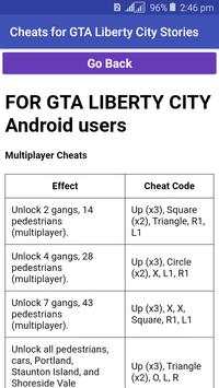 Popular GTA Liberty City Cheats screenshot 2