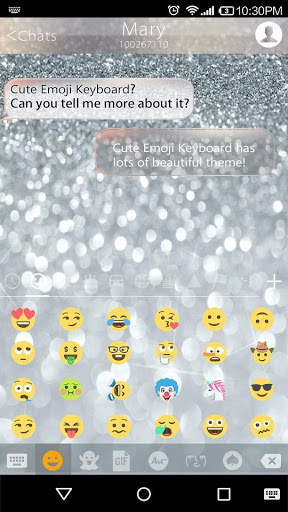 Silver Diamond Emoji Keyboard Wallpaper स्क्रीनशॉट 2