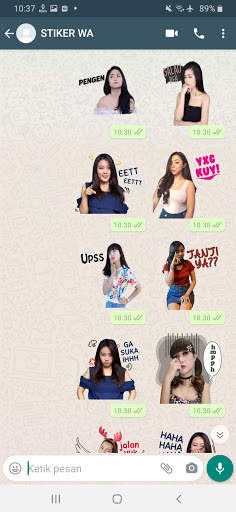 Stiker WA Model Cewek Cantik Indo WAStickerApps screenshot 3