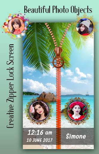 Beach Zipper Lock Screen 3 تصوير الشاشة