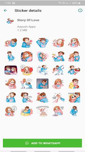 Romantic Love Story Sticker App screenshot 3