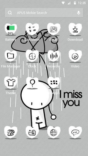 I MISS YOU theme for APUS screenshot 2