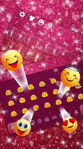 Beautiful Pink Red Glitter Keyboard Theme screenshot 3