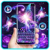 Clavier papillon néon icon