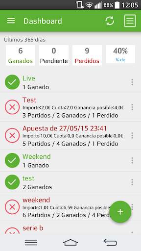 BetStatus - Mi hoja de apuestas LIVE screenshot 1