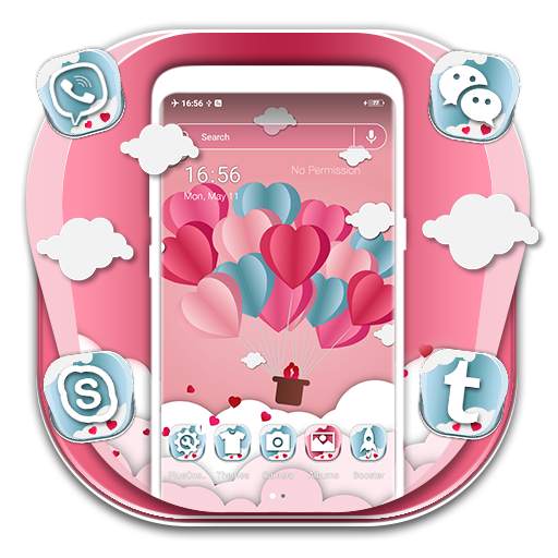 Pink Heart Love Launcher Theme 1.0.1