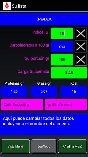 Índice glucém y la carga  Lite screenshot 5