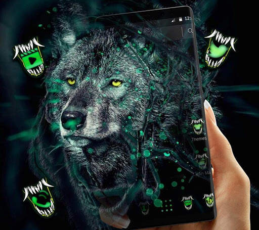 Wild Wolf Staring Theme 1 تصوير الشاشة