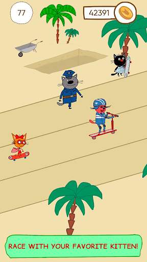 Kid-e-Cats Skateboard Racing Rush. Kids games screenshot 5