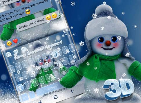 Winter Snowman Keyboard Theme screenshot 1