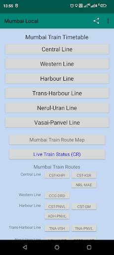 Mumbai Local Train Timetable screenshot 1