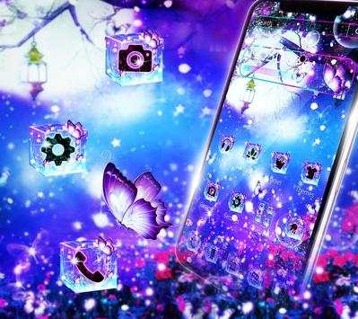 Glitter Dreamy Butterfly Night Theme screenshot 1