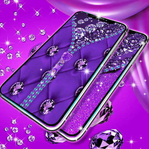 Purple diamond lock screen screenshot 2