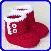crochet baby shoes icon