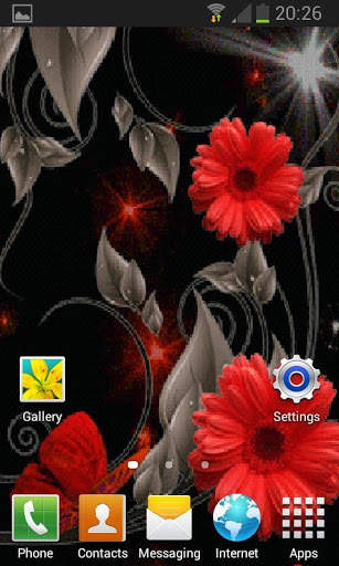 Red Flowers Butterflies LWP 2 تصوير الشاشة